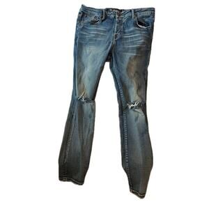 Valabasas Distressed Ripped Jeans Slim Mens 38x30